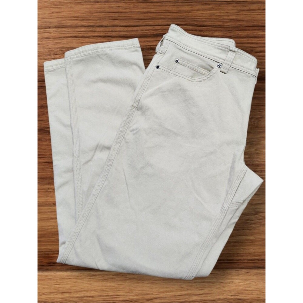 Duluth Trading Light Cream Men's Duluthflex Fire Hose Canvas Pants. 34x34